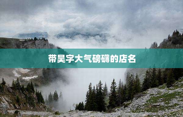 带昊字大气磅礴的店名
