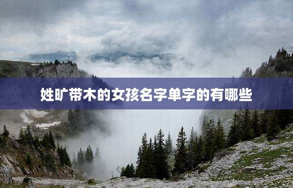 姓旷带木的女孩名字单字的有哪些