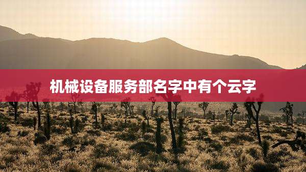 机械设备服务部名字中有个云字