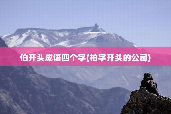 伯开头成语四个字(柏字开头的公司)