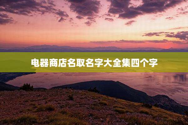 电器商店名取名字大全集四个字