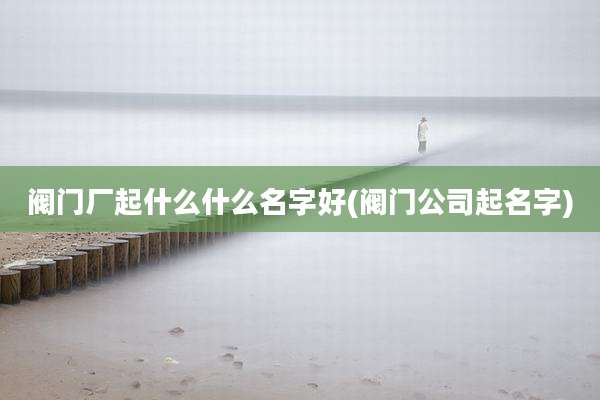 阀门厂起什么什么名字好(阀门公司起名字)