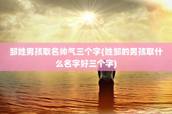 邹姓男孩取名帅气三个字(姓邹的男孩取什么名字好三个字)