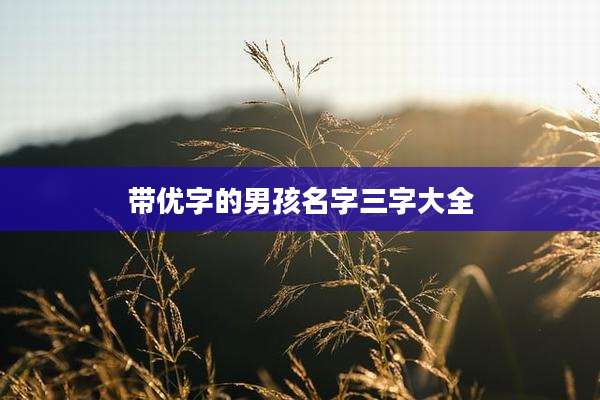 带优字的男孩名字三字大全