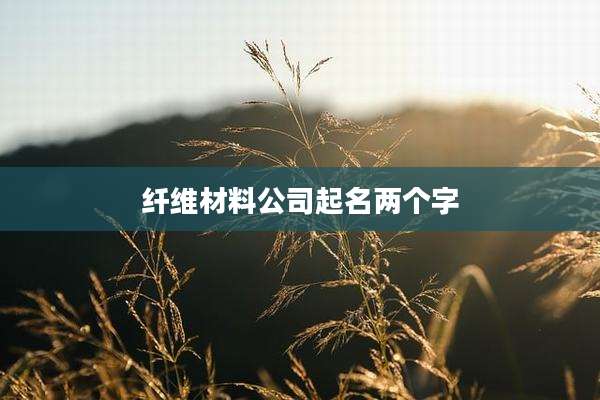 纤维材料公司起名两个字