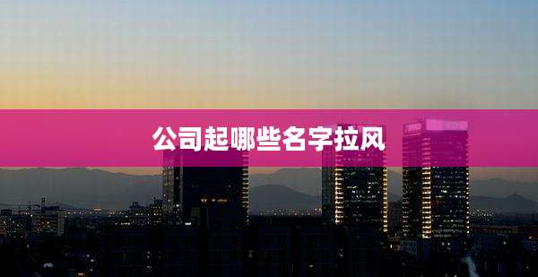 公司起哪些名字拉风