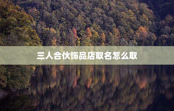 三人合伙饰品店取名怎么取
