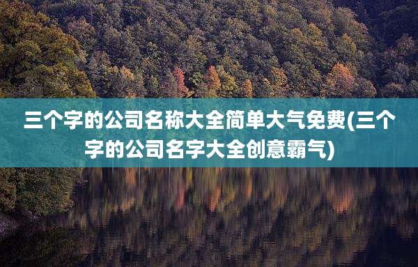 三个字的公司名称大全简单大气免费(三个字的公司名字大全创意霸气)