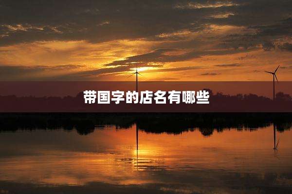 带国字的店名有哪些