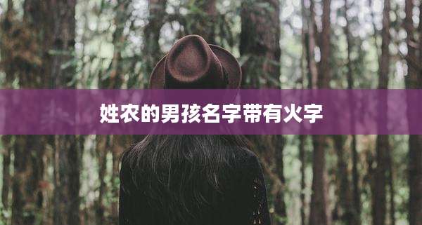 姓农的男孩名字带有火字