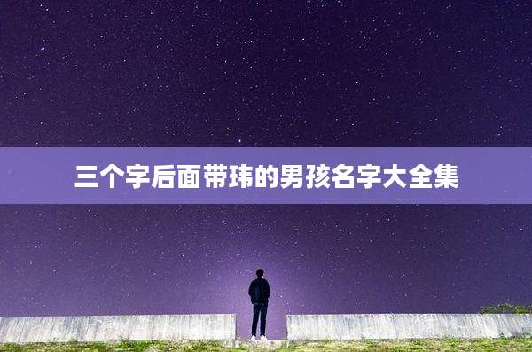 三个字后面带玮的男孩名字大全集