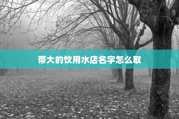 带大的饮用水店名字怎么取