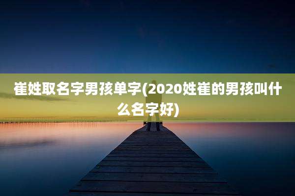 崔姓取名字男孩单字(2020姓崔的男孩叫什么名字好)