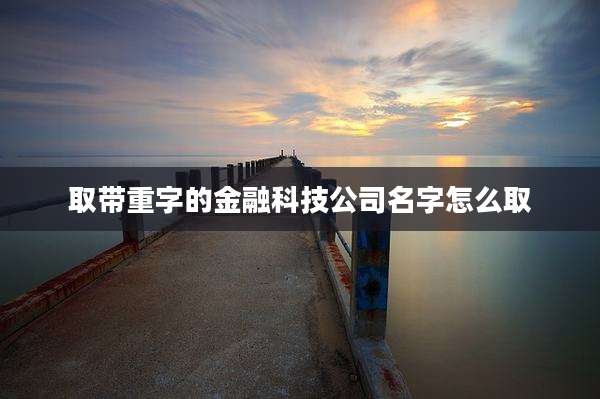 取带重字的金融科技公司名字怎么取