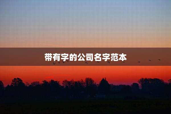 带有字的公司名字范本