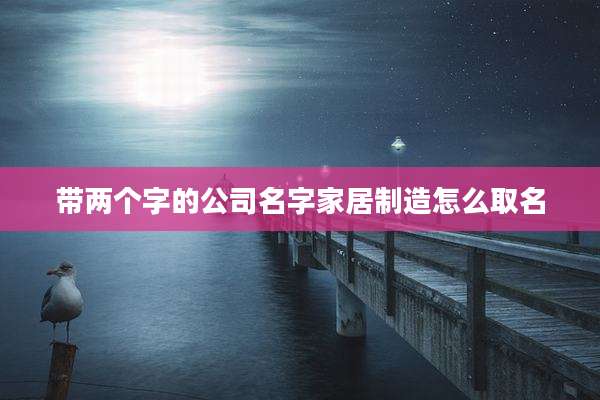 带两个字的公司名字家居制造怎么取名