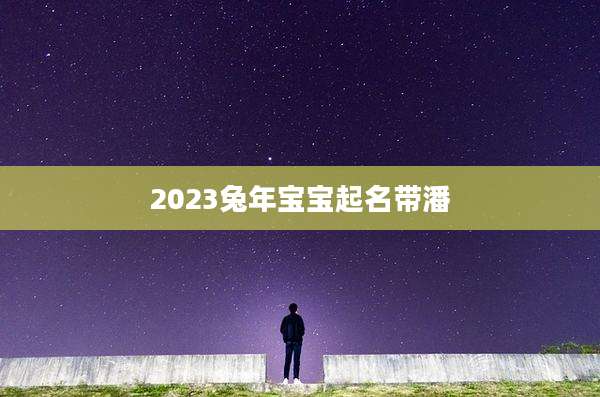 2023兔年宝宝起名带潘