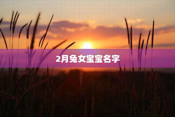 2月兔女宝宝名字