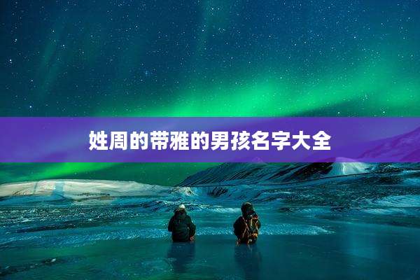 姓周的带雅的男孩名字大全