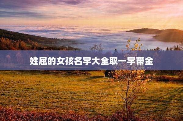 姓屈的女孩名字大全取一字带金