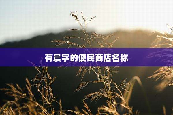 有晨字的便民商店名称