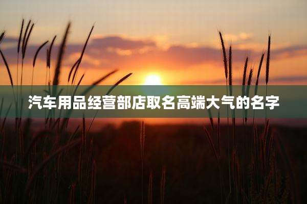 汽车用品经营部店取名高端大气的名字