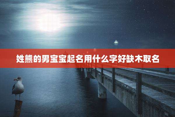 姓熊的男宝宝起名用什么字好缺木取名
