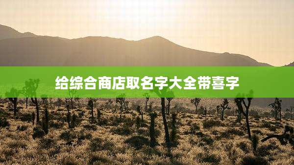 给综合商店取名字大全带喜字