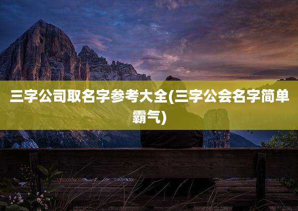 三字公司取名字参考大全(三字公会名字简单霸气)