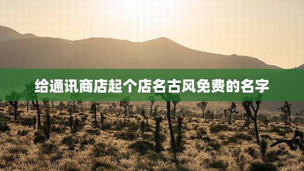 给通讯商店起个店名古风免费的名字