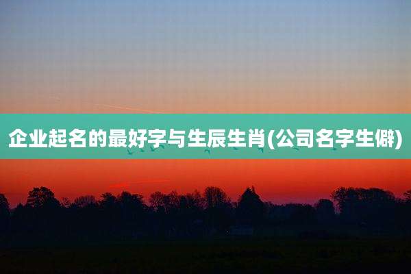 企业起名的最好字与生辰生肖(公司名字生僻)