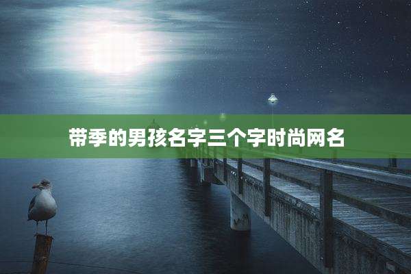 带季的男孩名字三个字时尚网名