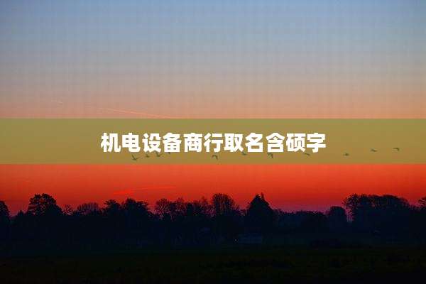 机电设备商行取名含硕字