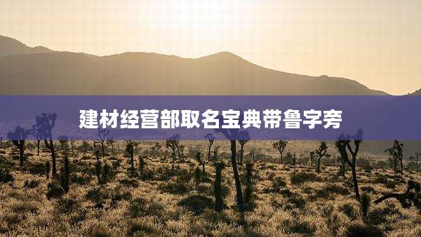 建材经营部取名宝典带鲁字旁