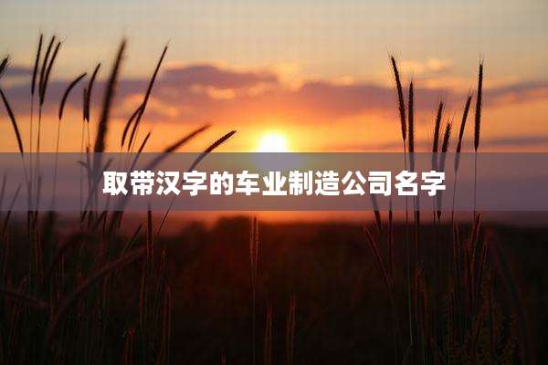 取带汉字的车业制造公司名字