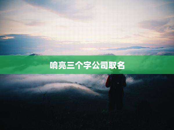 响亮三个字公司取名