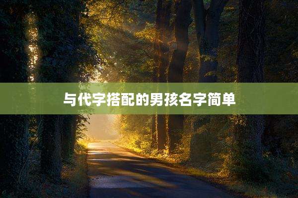 与代字搭配的男孩名字简单