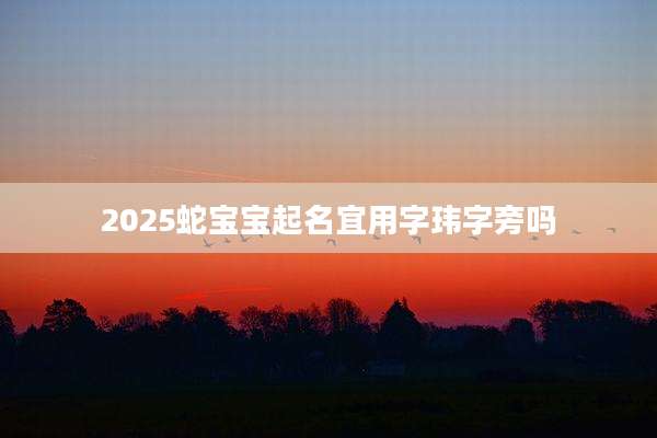 2025蛇宝宝起名宜用字玮字旁吗
