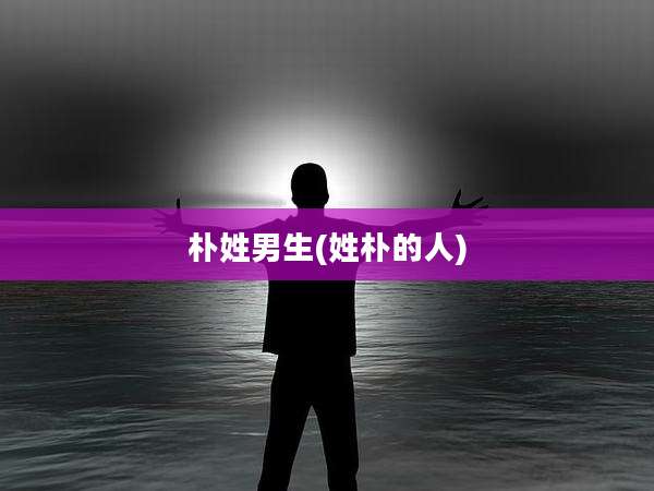 朴姓男生(姓朴的人)