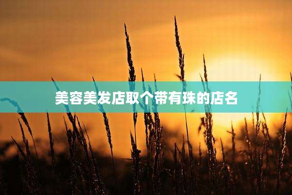 美容美发店取个带有珠的店名
