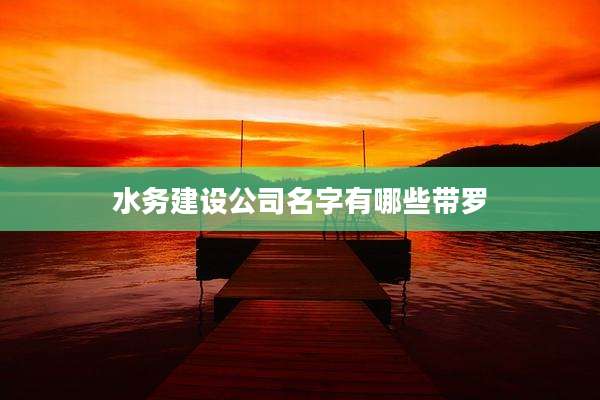 水务建设公司名字有哪些带罗