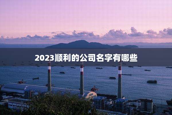 2023顺利的公司名字有哪些