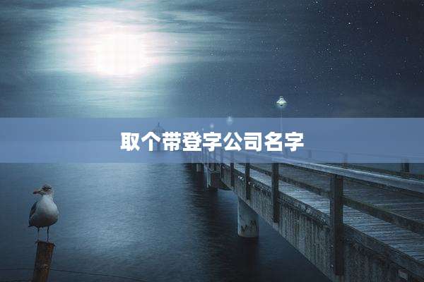 取个带登字公司名字