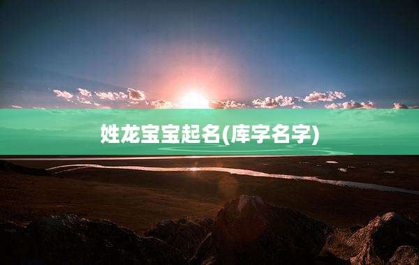 姓龙宝宝起名(库字名字)