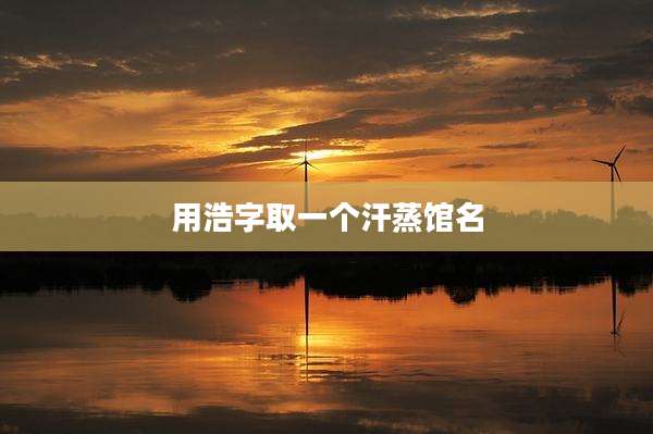 用浩字取一个汗蒸馆名