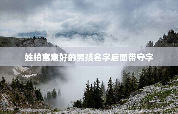 姓柏寓意好的男孩名字后面带守字