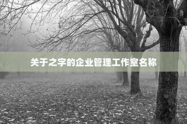 关于之字的企业管理工作室名称