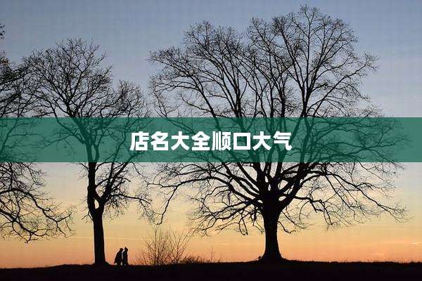 店名大全顺口大气