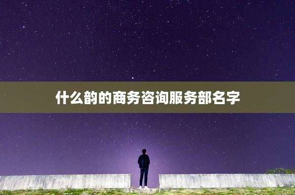 什么韵的商务咨询服务部名字