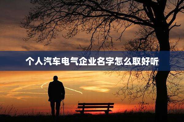个人汽车电气企业名字怎么取好听